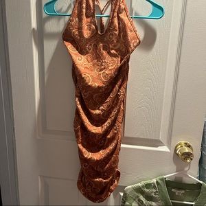 Patterned halter dress